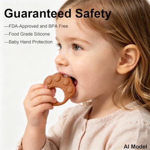 3 Pack Teether Baby Infant Toys, Silicone Teether Ring Toys for Babies — view 3