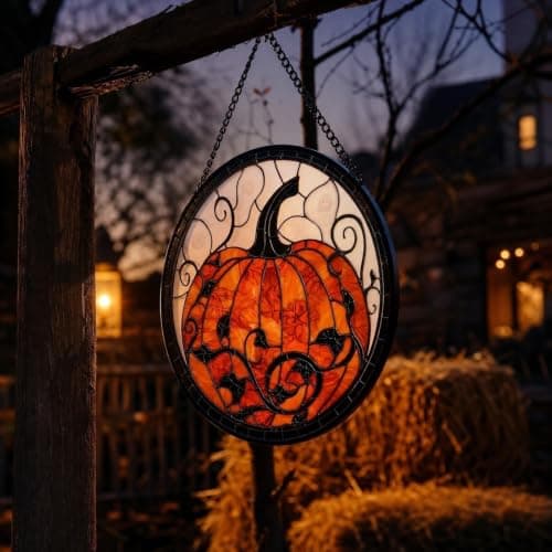 Halloween Decorations, Pumpkin Acrylic Jigsaw Puzzle Suncatcher Gothic Decor Spooky Funny Window Suncatcher Acrylic Puzzle, Home Decor Gift for Women Men Horror Gift 7.4 Inch — view 4