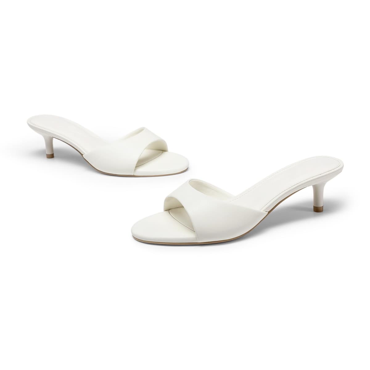 Athlefit Kitten Heels for Women Open Toe Comfortable Low Heels Slip On Dressy Casual Heeled Sandals for Party Wedding Prom — view 6