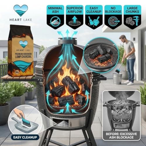 Heart Lake Premium Hardwood Lump Charcoal, 100% Natural BBQ Charcoal, 8 kg — view 3