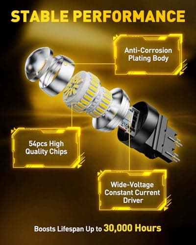 AUXITO 3157 LED Bulb White, Super Bright 4157 3156 LED Reverse Light Bulbs 3056 3057 3047 4057 3457 4114 LED Bulb for Exterior Backup Tail Brake DRL Signal Parking Lights, Pack of 2 — view 6