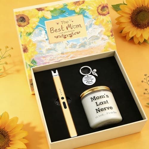 Birthday Gifts for Mom, Mom Birthday Gifts from Daughter Son, Funny Jar Scented Candle Gift Ideas for Mummy, Long Reach Electric Candle Lighter Gift Set for Mother — view 2