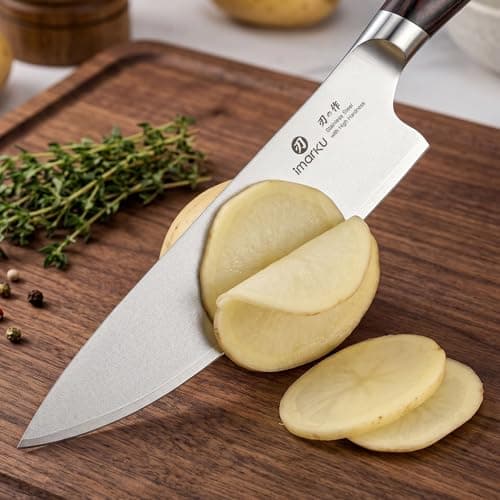 imarku Chef Knife, Japanese Kitchen Knife 8 Inch with High Carbon Stainless Steel, Ultra Sharp Edge Utility Knife, Ergonomic Pakkawood Handle Cooking Knives for Home Cooks and Chefs,Birthday Gift — view 5