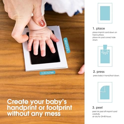 Pearhead Newborn Baby Handprint or Footprint “Clean-Touch” Ink Pad, 2 Uses, Black, 1 Count (Pack of 1) — view 2