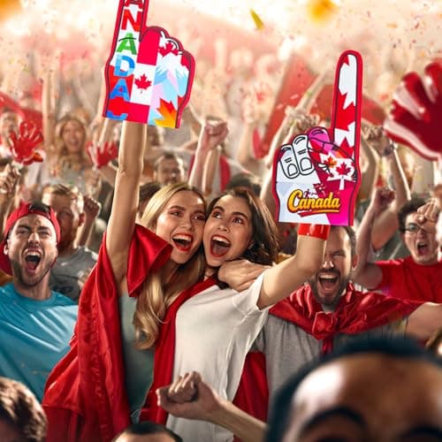 SINGOMON 1PC Canadian Foam Finger Cheering Glove World Cup Canada Souvenir for Sports Soccer Fan Accessories, Sport Spirit Cheering, 17.5 Inch Giant Foam Hand for World Cup Party Decorations — view 3