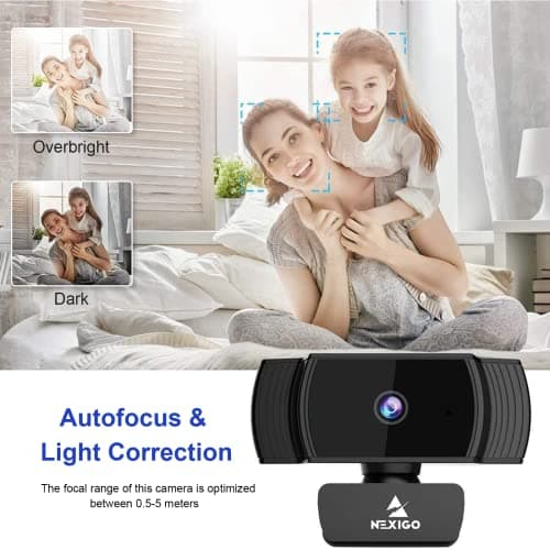 NexiGo N930AF Webcam with Microphone for Desktop, Autofocus, Webcam for Laptop, Computer Camera, 1080p HD USB Web Camera, Compatible with Zoom/Switch 2/Teams/Webex — view 2