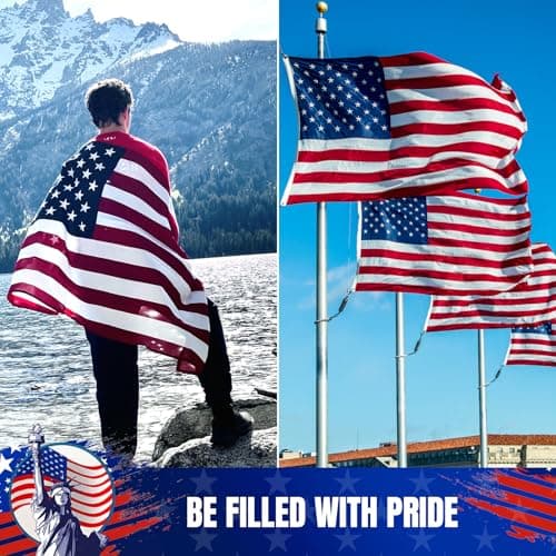 GYaozii 3x5Ft American Flags for Outside, Heavy Duty US Flag TearProof — view 5