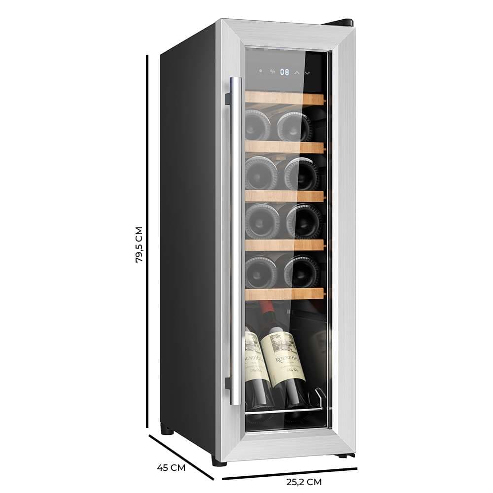 Cecotec Vinoteca 12 Botellas Bolero GrandSommelier 1230 CoolWood Compressor. 32 Litros, Sistema Compresor, Alto Rendimiento, Temperatura Regulable, Luz LED Interior, Control Táctil — view 3