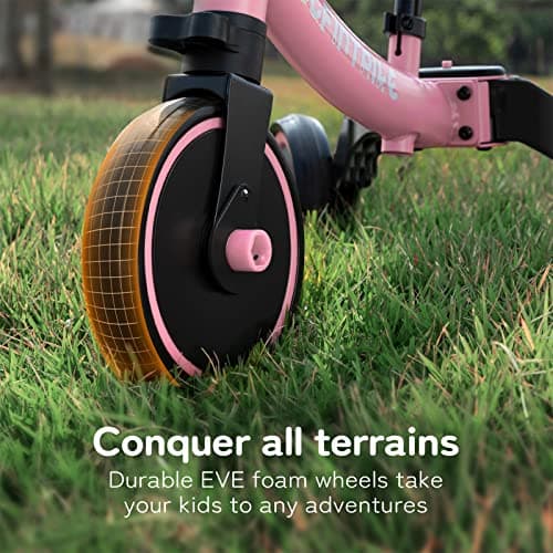 besrey 5 in 1 Toddler Bike for 1 Years to 4 Years Old Kids, Toddler Tricycle Kids Trikes Tricycle, Toys for Boy & Girl, Balance Training, Removable Pedals - Pink — view 5