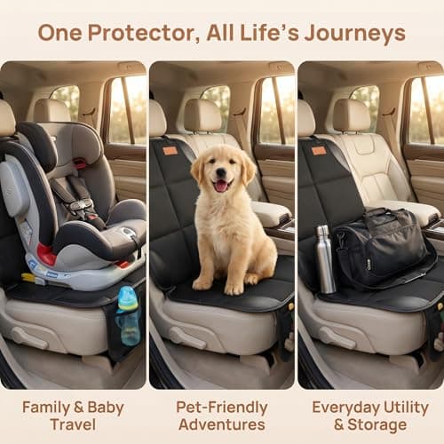 Smart eLf Car Seat Protector, 2Pack car seat Protector for Baby carseat with Thickest Padding, Non Slip Backing Mesh Pockets for Baby, Pet — view 4