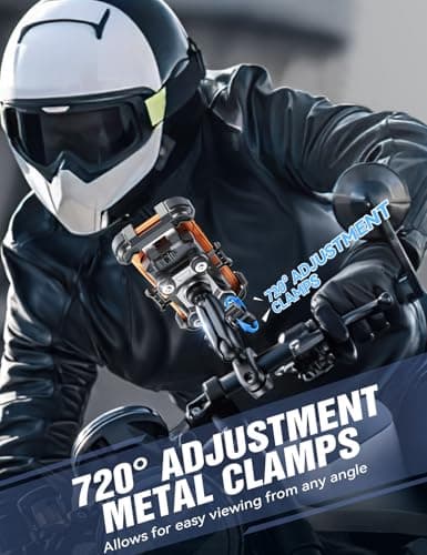 JOYROOM Motorcycle Phone Mount Holder - [Dual Vibration Dampener]100mph Anti-Shock Phone Holder for Motorcycle [Metal Extension Handlebar Clamp] Bicycle Bike Phone Holder Mount for 4.7-7" Cell Phones — view 2