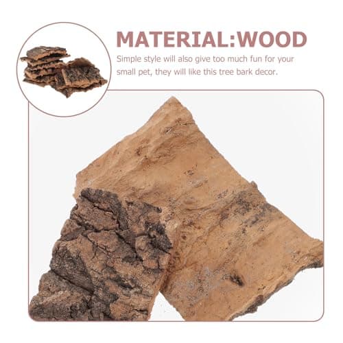 Toddmomy 10Pcs Reptile Tree Bark Decor 3.93X3.54In Natural Cork Bark for Gecko Turtle Lizard Climbing and Basking Platform Terrarium Accessories — view 5