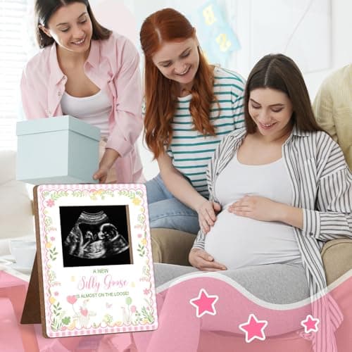 One Silly Goose Baby Shower Sign Picture Frame, Silly Goose Sonogram Picture Frame, New Mom Expecting Parents-to-Be Keepsake Gifts, Silly Geeses Baby Shower Gender Reveal Gifts, 4.5 * 5.3 IN Photo — view 5