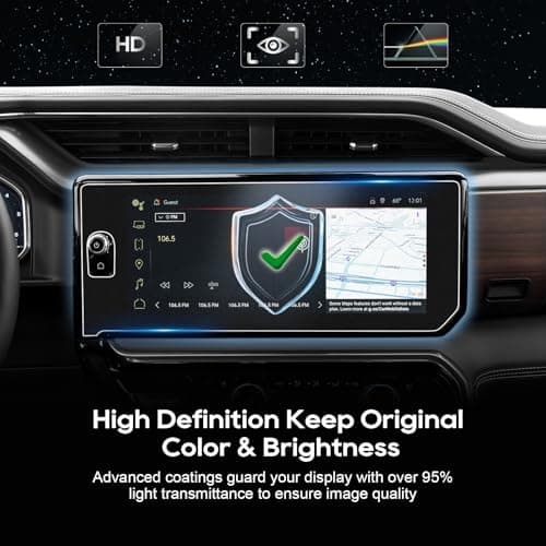 LFOTPP 13.4 Inch AG Tempered Glass Screen Protector for 2022-2025 GMC Sierra 1500, 2500HD, 3500HD (AT4/AT4X/Denali/Denali Ultimate) with Buttons on the Screen, Matte, Anti-Glare, 1 Count — view 5