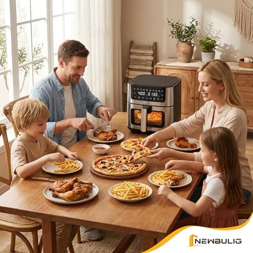 NEWBULIG Air Fryer 6.34QT Airfryer with Visible Window Stainless Steel — view 10