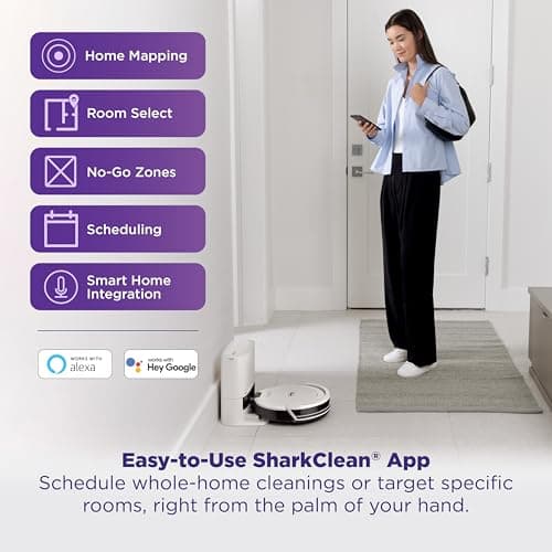 Shark Navigator | Robot Vacuum Cleaner with Powerful Suction for Pet Hair, Rugs, Carpets & Hard Floors | Bagless Self-Empty Base | 30-Day Capacity | SmartPath LiDAR Navigation | White | AV2110S ​ — view 8