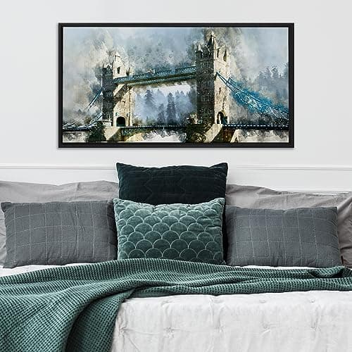 Pixy Canvas Floater Frame 10x20 for 3/4 (0.75) inch Deep Canvas Paintings/Canvas Prints/Wood Canvas Panels/Wall Art/Wall Decor/Home Decor/Artwork (Black, 10 x 20 inch, Landscape) — view 2