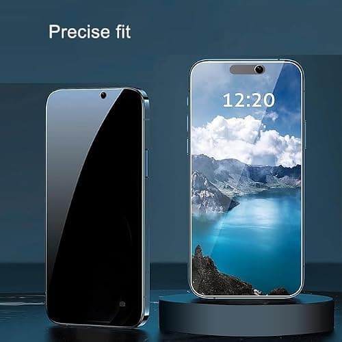 Ailun Privacy Screen Protector for iPhone 16 / iPhone 15 / iPhone 15 Pro [6.1 Inch] 3 Pack Anti Spy Private Tempered Glass Anti-Scratch Case Friendly [3 Pack][Not for iPhone 16 Pro 6.3 inch] — view 3