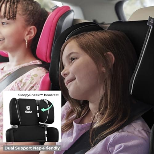 Diono Connect3 RXT 2-in-1 High Back Booster, Slim Fit 3-Across in Many Mid-Sized Sedans and SUVs, for Children from 40-120 lbs., Lightweight with Latch, Black Storm — view 4