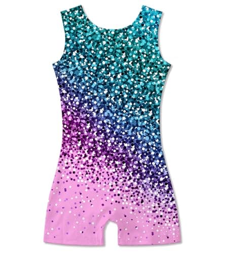 Kinberr Leotard for Girls Gymnastics Kids Quick Dry Dance Unitards Sparkly One Piece Ballet Dance Bodysuit for 6-7 Years