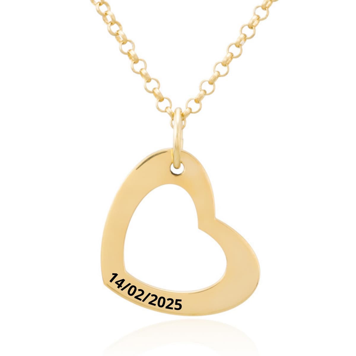 Collar Corazón con Grabación de Nombres Personalizada en Plata de Ley 925 Cadena de 45cm + Alargador. Regalo ideal de San Valentín, para Novia Madre Abuela. Hecho en España. (2 Corazones Plata) — view 6