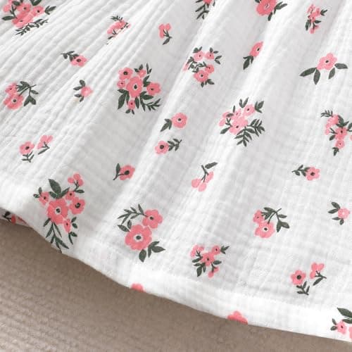 LUJENGEFA Baby Summer Outfits Clothes Casual Cotton Linen Bow Sundress Infant Dresses with Hat for Girls B-Pink 18-24 months — view 3