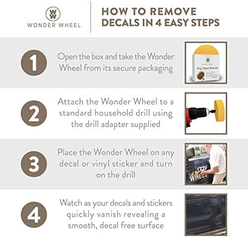 Wonder Wheel 4" Decal Remover Eraser Wheel Toolkit, Remove Car Decals, Vinyl & Stickers in Minutes, Adhesive Remover Rubber Wheel, Emblem Removal Tool, Adhesive Eraser, Drill Adapter Supplied — view 3