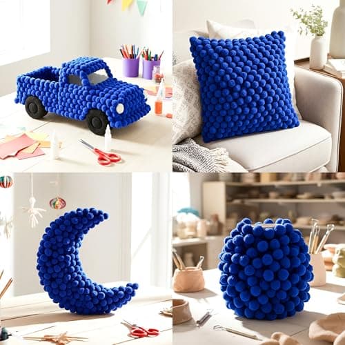 Caydo [400 pcs] - 300 Pieces 1 Inch Blue Pompoms with 100pieces Wiggle Eyes Multicolor Arts and Crafts Pom Poms Balls for Kids DIY Art Creative Crafts Home Decorations — view 5