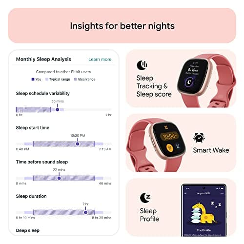 Google Fitbit Versa 4 Fitness Smartwatch with Daily Readiness, Gps, 24/7 Heart Rate, 40+ Exercise Modes, Sleep Tracking and More, Pink Sand/copper Rose, One Size (S and L Bands Included) — view 2