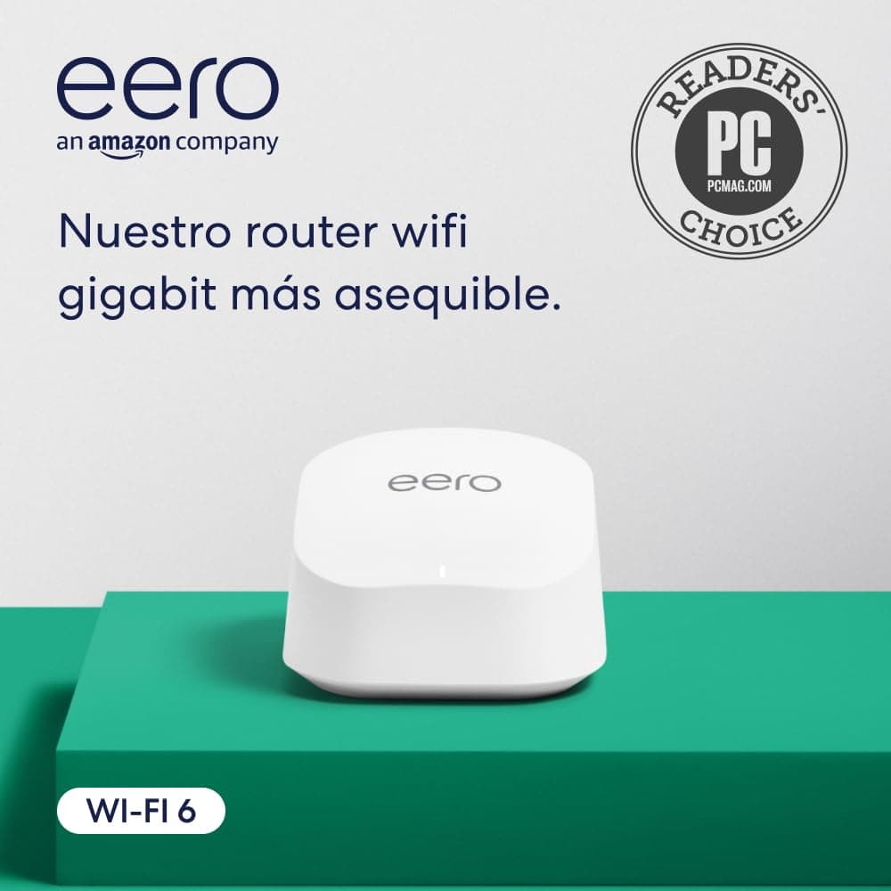 Amazon eero 6+ Mesh WiFi Router | With 1Gb/s Ethernet, 140m² Coverage & Capacity to Connect 75+ Devices | 1 Unit, 2022 Model