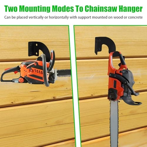 Ertuohg Chainsaw Hanger, Heavy Duty Chainsaw Wall Mount Holder, Organizer Mounted Chainsaw Rack, Chain Saw Hanger for Garden, Garage, Workshop, Black Metal — view 2