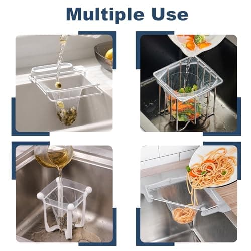 WYIRONG 200 PCS Large Kitchen Disposable Mesh Sink Strainer Bag for Meshmate Waste Rack, Sink Strainer Elastic Anti-Clogging Sink Drain Strainer Collecting Kitchen Food Waste Garbage — view 4