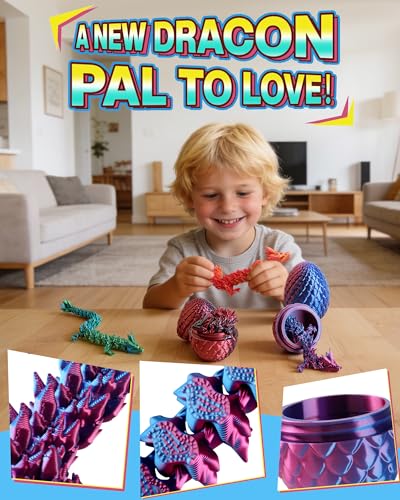 Rapean 8" 3D Printed Dragon Eggs, Easter Basket Stuffers for Kids and Teens, Unique Easter Toys & Decor for Children, Mysterious Dragon Toys Gifts for Boys & Girls (4 Pack) — view 3
