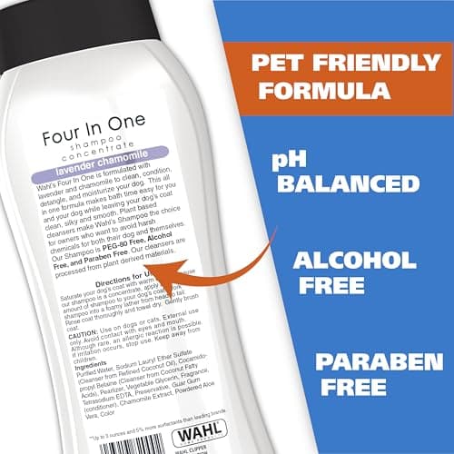 Wahl USA 4-in-1 Calming Dog Shampoo with Lavender Chamomile Scent – Cleans, Conditions, Detangles, & Moisturizes - Pet Friendly Formula - 24 Oz - Model 820000A — view 2