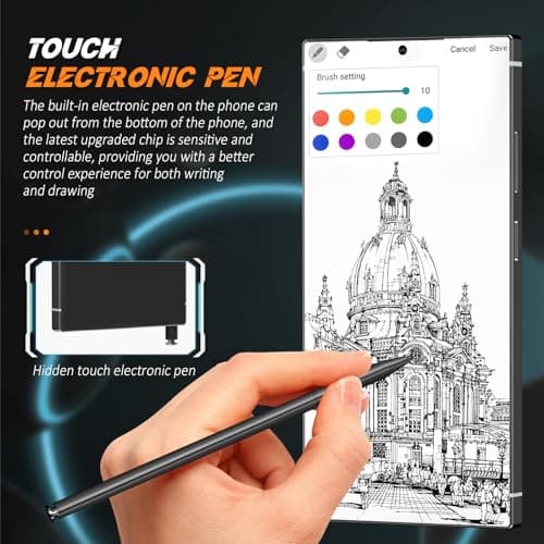 HTDSHFY I26 Ultra Unlocked Cell Phone with NFC, 7000mAh Long Battery Life Smartphone,Built in Pen,6.8" HD Screen 12+1TB Unlocked Phones,5G/Dual SIM/Fingerprint Unlock/Face ID (Sky Blue) — view 5