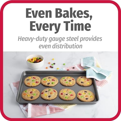 GoodCook Everyday Nonstick Baking Sheet Set, 3 Pack Includes Small (13×9) Medium (15×1) and Large (17×11) Pans Carbon Steel Construction Cookie Sheets Bakeware Set, Gray — view 3