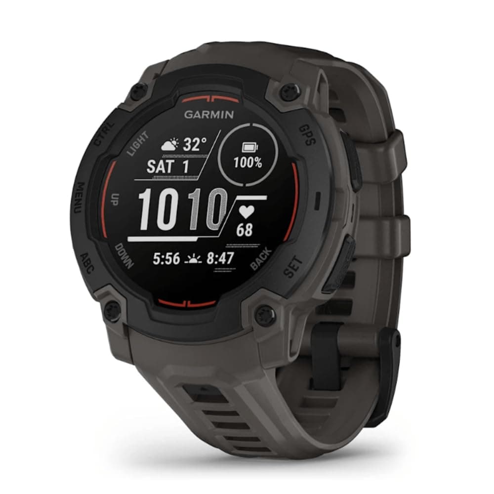 Garmin Instinct E, 45 mm rugged GPS smartwatch with essential smart features, built in sports apps, supertough design features, up to 16 days battery life, Black Bezel with Charcoal band — view 4