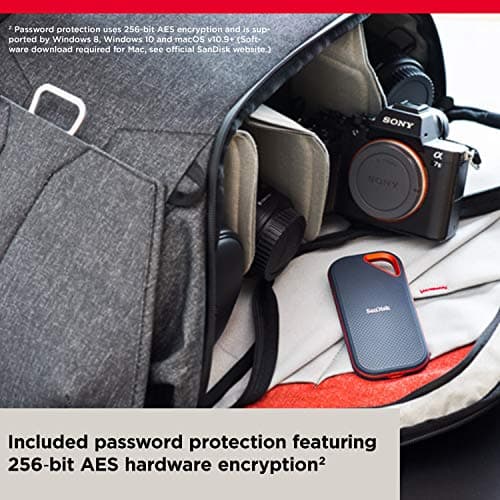 SANDISK 2TB Extreme PRO Portable SSD - Up to 2000MB/s - USB-C, USB 3.2 Gen 2x2, IP65 Water and Dust Resistance, Updated Firmware - External Solid State Drive - SDSSDE81-2T00-G25 — view 6
