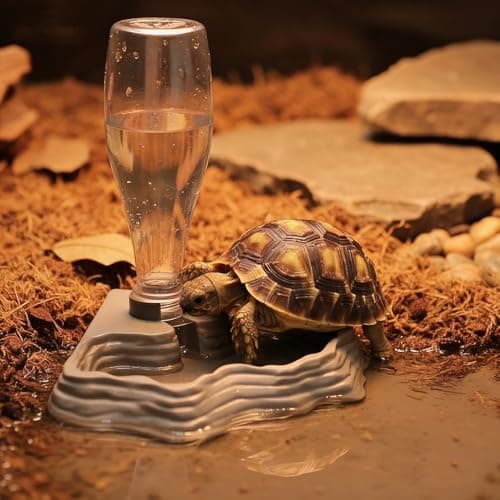 Yharnamite Reptile Water Dispenser, Terrarium Corner Bowl, Automatic Amphibians Water Bowl, Pet Aquarium Ornament for Tortoise Lizard Chameleon Turtle Frog Spider Gecko — view 5