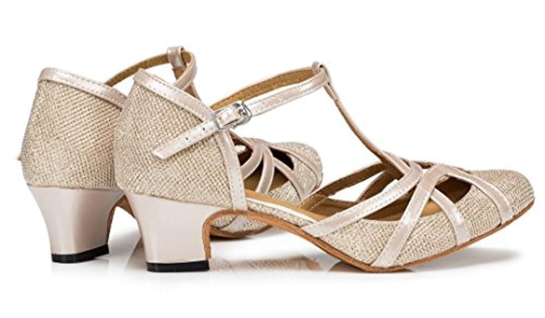 T-Starp - Zapatos de baile latino sintéticos con purpurina para mujer, para bodas, bailes de baile latino — view 5