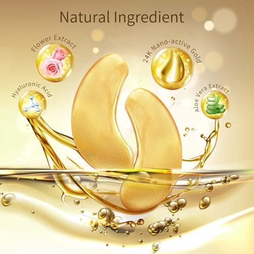 Under Eye Patches, 40 Pairs Eye Mask for Dark Circles, Puffy Eyes, Undereye Bags,Wrinkles,Eye Mask Patches with 24K Gold, Hyaluronic Acid,Rose & Aloe Vera, Eye Treatment Skin Care for Men & Women Gift — view 2
