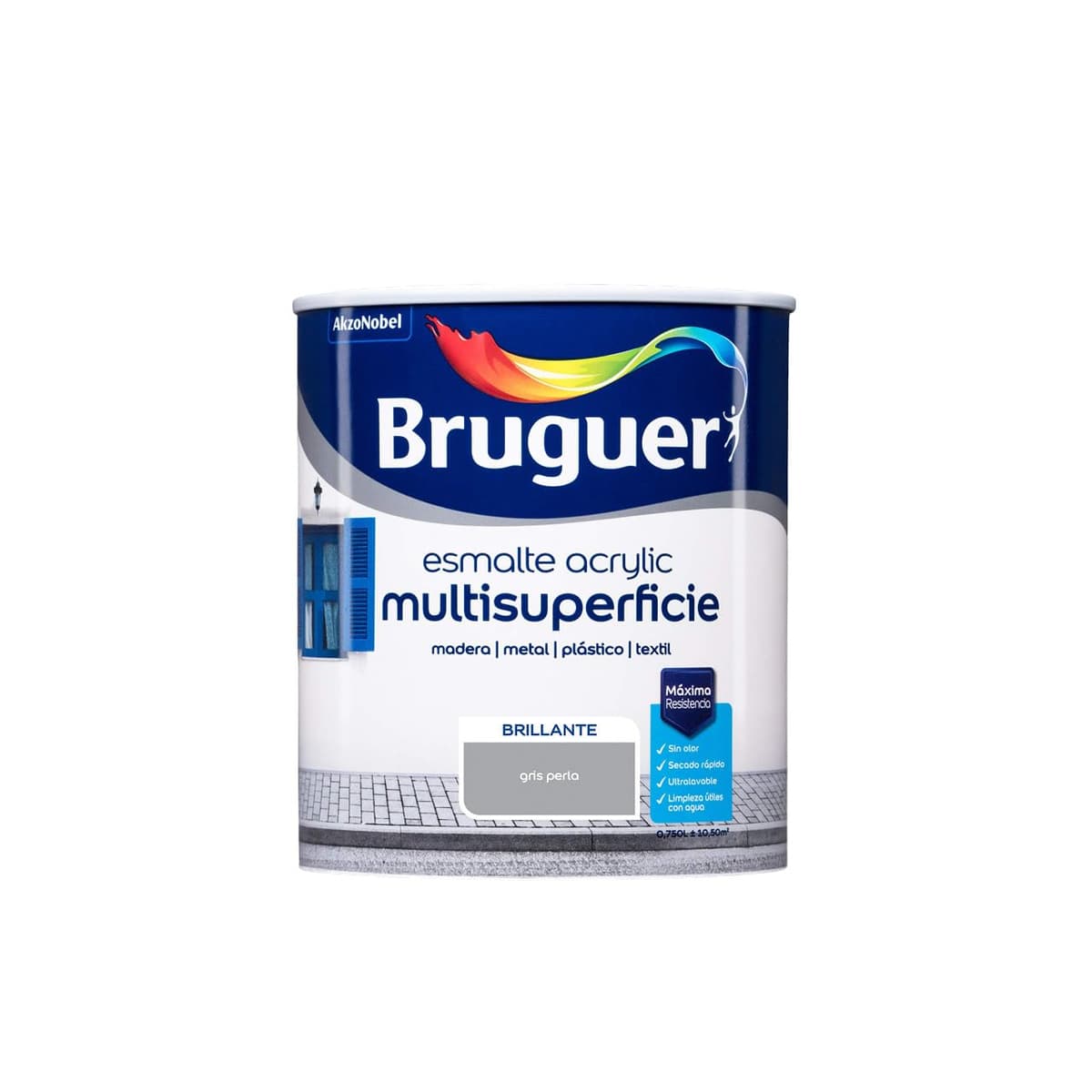Bruguer Acrylic Multisuperficie Esmalte al agua Satinado - Pintura 750 mL, Blanco Permanente — view 91