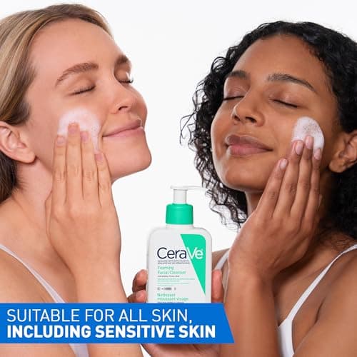 CeraVe Foaming Face Wash, Gel Face Cleanser for Normal to Oily Skin, Removes Excess Oil & Dirt, with Hyaluronic Acid, Niacinamide & Ceramides, Fragrance-Free, Recommended by Dermatologists, 562mL — view 4