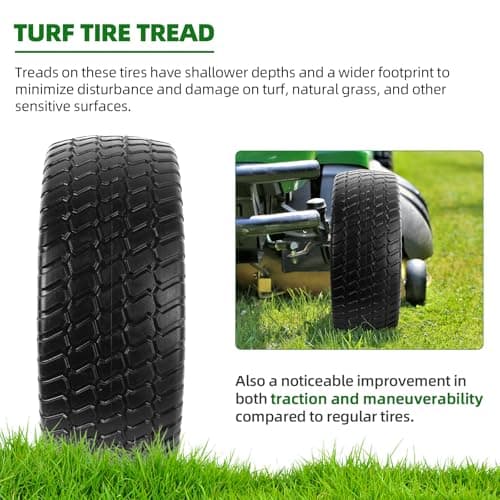 AR-PRO (2-Pack) 16x6.50-8 Flat Free Tire and Wheel, Solid Lawn Mower Tire with 3"-4.3" Centered Hub & 3/4" Bushings, Compatible with Riding Mower Graden Tractor — view 4