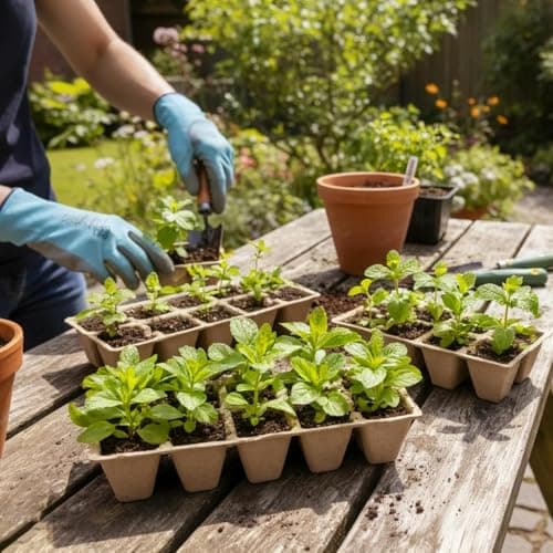 400 Cells Seed Starter Tray 40 Pack, Peat Pot Organic Biodegradable Seedling Pots Germination Trays with 100 Plant Labels for Vegetable Flower, Herbs, Indoor Outdoor Garden — view 8