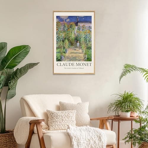 Eliko Claude Monet Framed Canvas Wall Art,The Artist's Garden at Vetheuil Painting Framed Wall Art, Impressionist Famous Oil Painting Reproductions for Living Room Office Classroom Wall Decor -16x24in — view 4