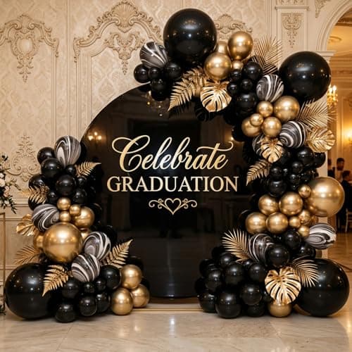 RUBFAC Gold Balloons 129pcs Different Sizes 18 12 10 5 Inch, Metallic Gold Balloon Garland Arch Kit for Graduation Party Wedding Holiday Happy Birthday Decoration — view 3