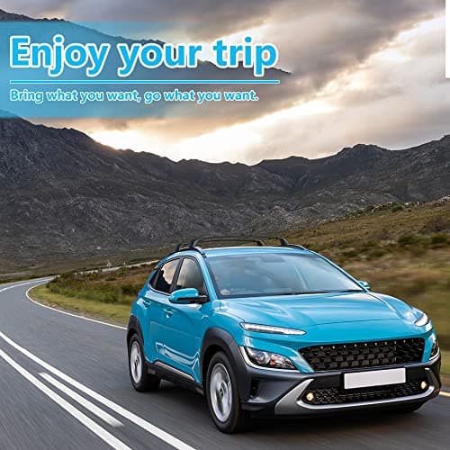 Upgraded Silent Roof Racks for 2018-2023 Hyundai Kona and Electric Models, Deepace Cross Bars for Rooftop Cargo Carrier Bag Kayak Bike Snowboad — view 4