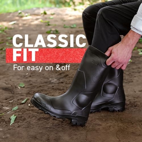 DUNLOP Chesapeake Rubber Boots Plain Toe for Men & Women – PVC - Waterproof - Lightweight Garden, Fishing & Rain Boots with Wide Calf – Black – Size 3–24 — view 5