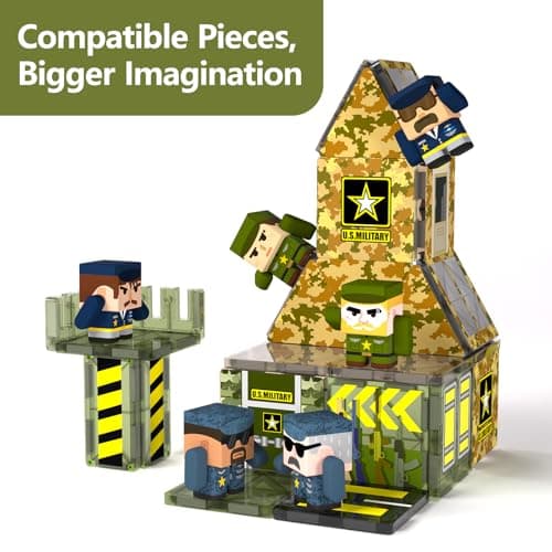 GobiDex 6PCS Magnetic Action Figures Playset, Fun Army Men Toy Soldiers Compatible with Magnetic Building Blocks, Military Pretend Play Toys for Kids Ages 3+ — view 4
